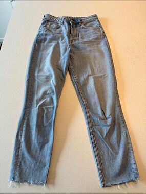 H&M Washed Blue Straight-Leg Women's Jeans